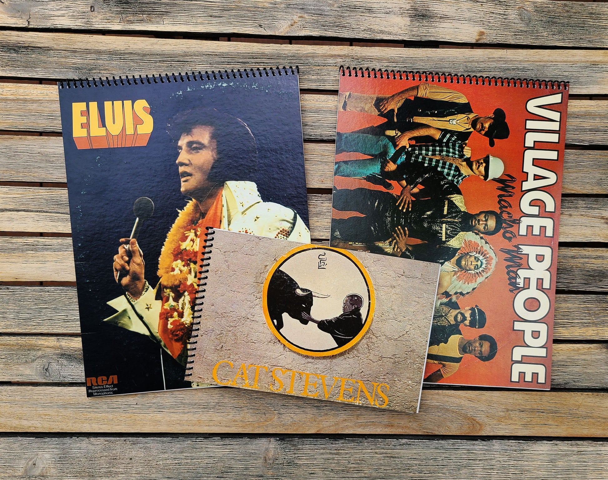 Sketchbooks - Real Record Covers - 9"x12", 70# Drawing Paper, 100 Pages - HANDMADE & UNIQUE Gift for Artists/Music People