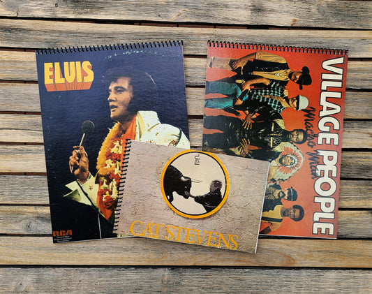 Sketchbooks - Real Record Covers - 9"x12", 70# Drawing Paper, 100 Pages - HANDMADE & UNIQUE Gift for Artists/Music People