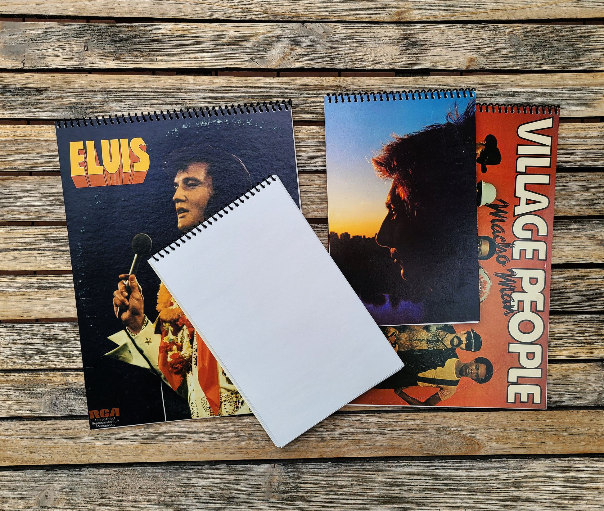 Sketchbooks - Real Record Covers - 9"x12", 70# Drawing Paper, 100 Pages - HANDMADE & UNIQUE Gift for Artists/Music People