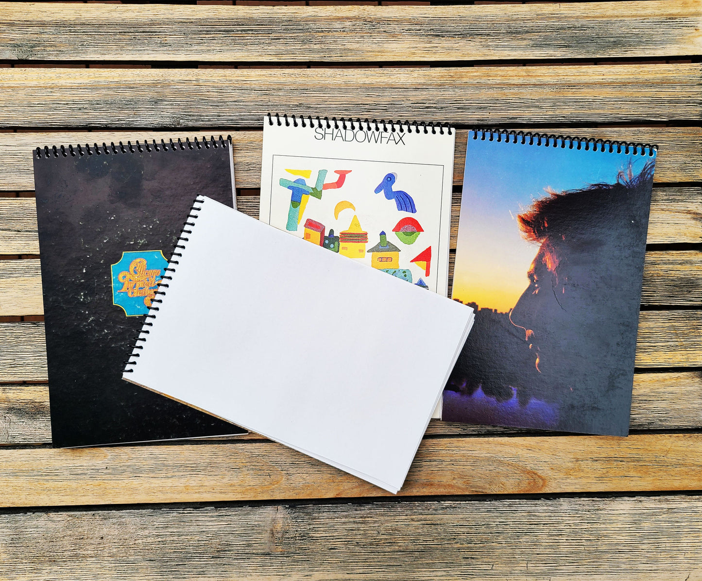 Sketchbooks - Real Record Covers - 9"x12", 70# Drawing Paper, 100 Pages - HANDMADE & UNIQUE Gift for Artists/Music People