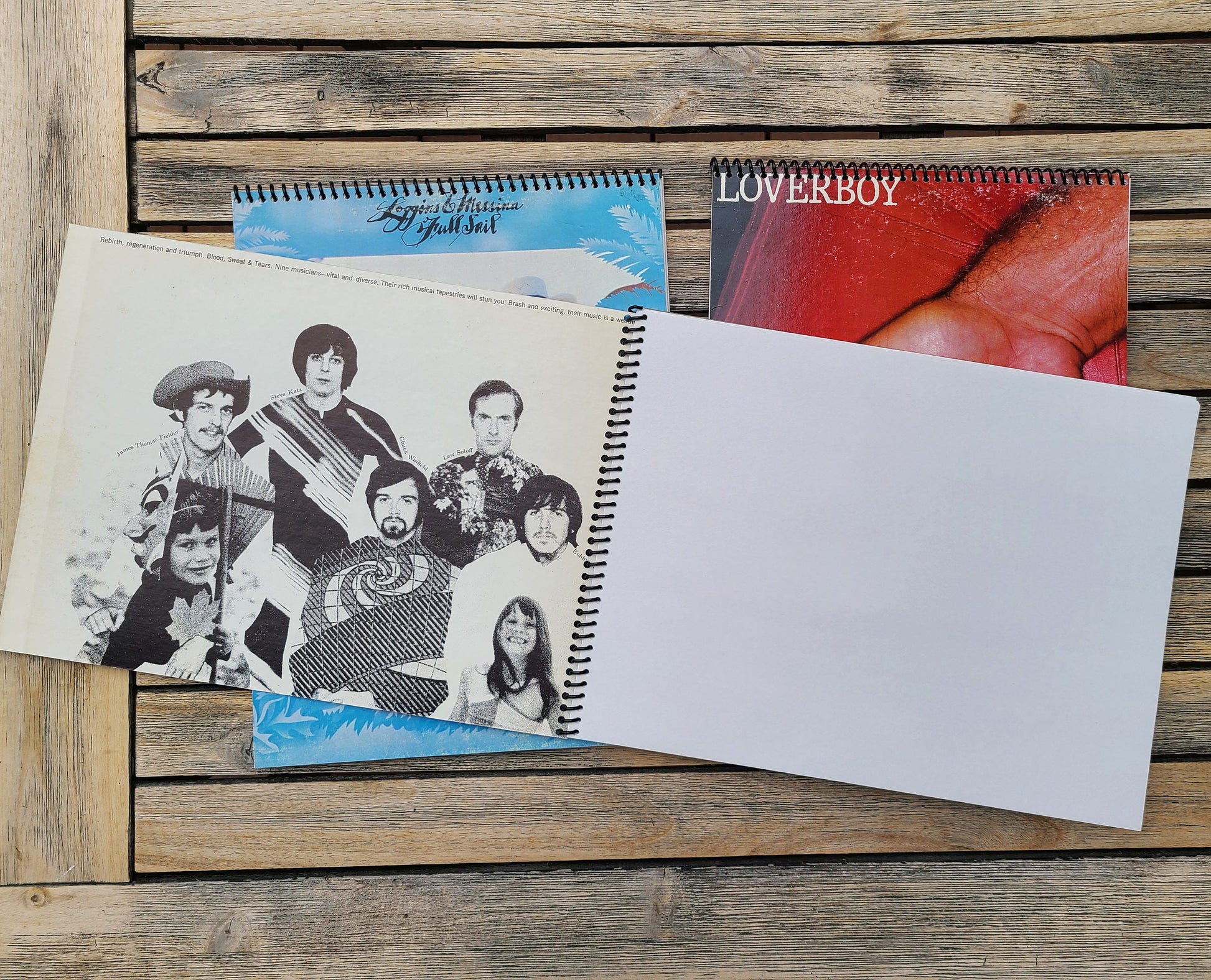 Sketchbooks - Real Record Covers - 9"x12", 70# Drawing Paper, 100 Pages - HANDMADE & UNIQUE Gift for Artists/Music People