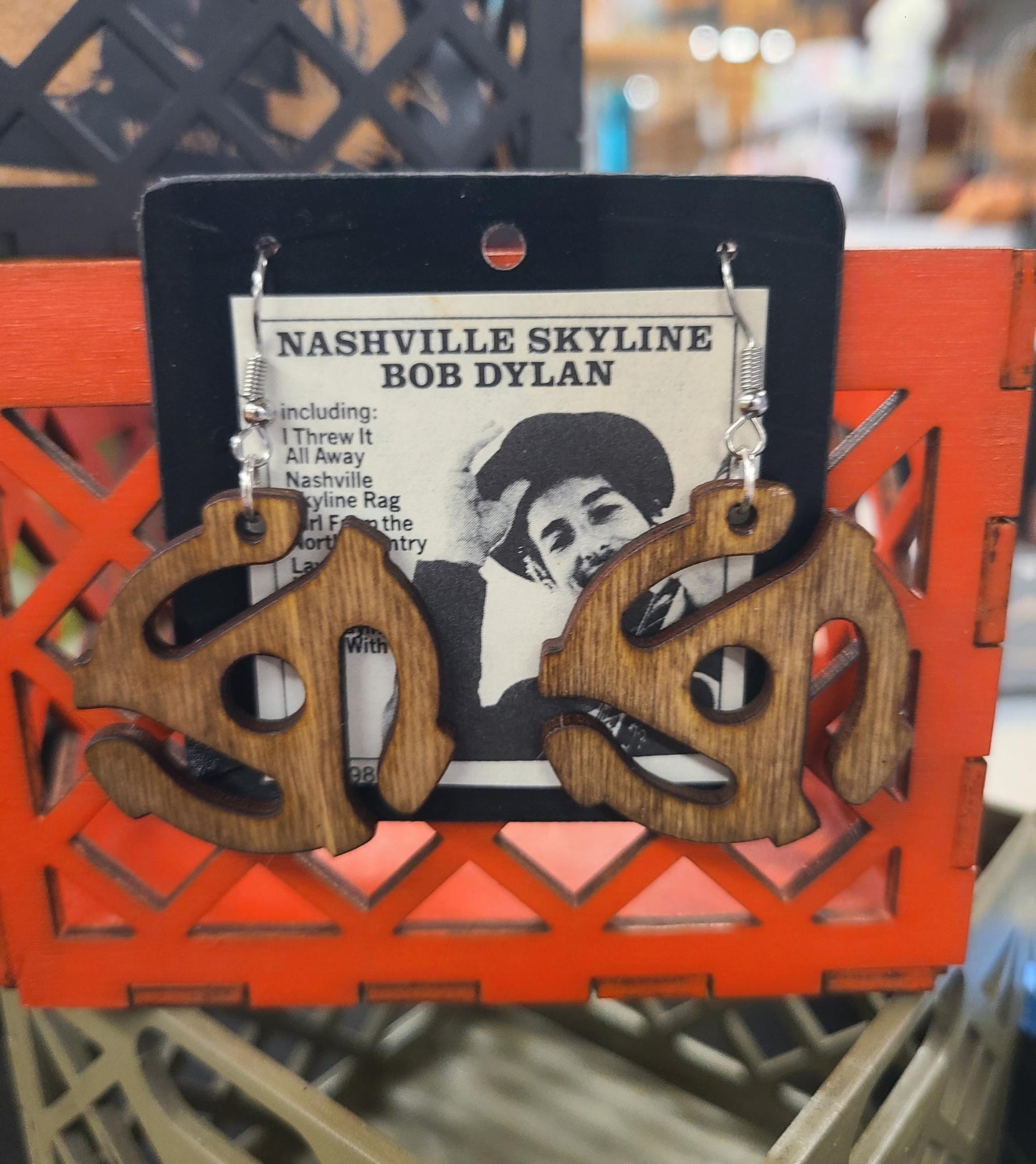 Earrings - Wooden 45-Adaptors, Surgical Steel, Lightweight, Handmade