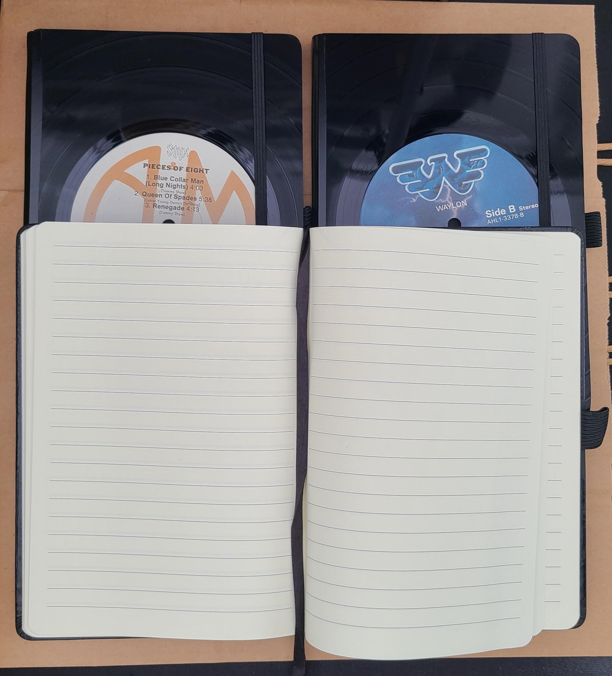 A5 (8×5.5) Hardcover Journal - Real Record Cover - 160 Lined Pages