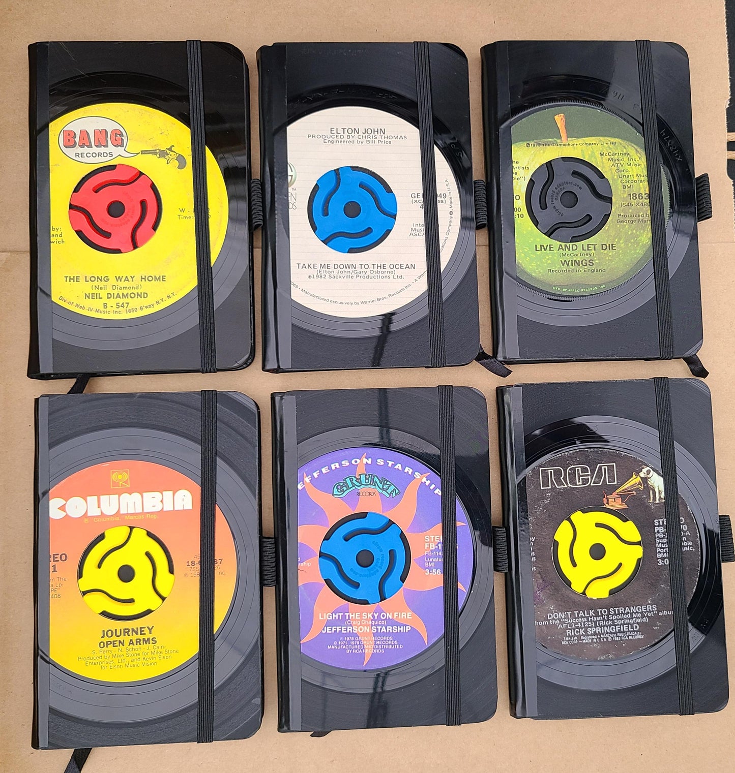 A6 (3.5×5.5) Hardcover Pocket Journal - Real 45/7" Record Cover - 160 Lined Pages