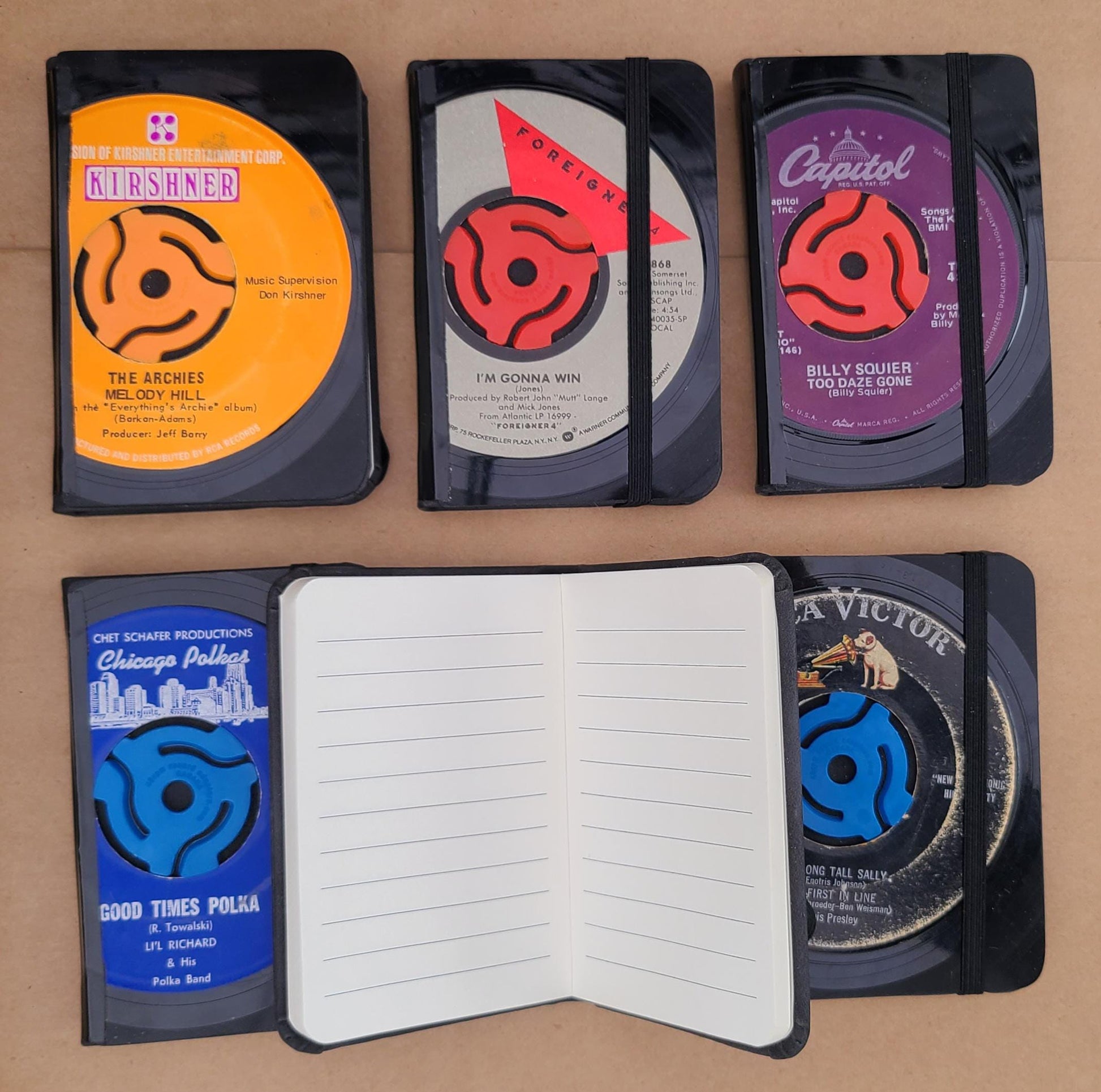 Mini (3×4.5) Hardcover Pocket Journal - Real 45/7" Record Cover - 100 Lined Pages