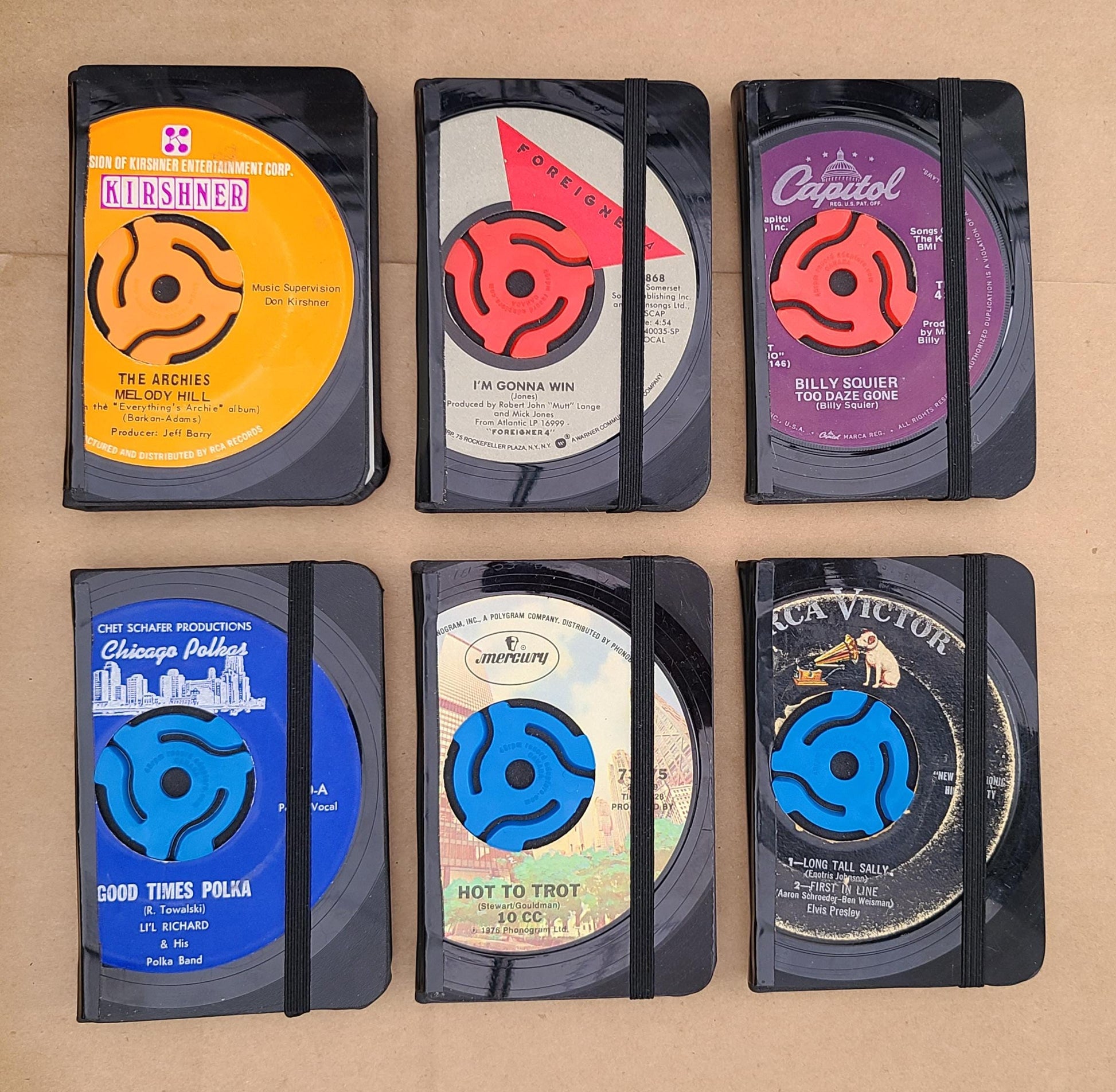 Mini (3×4.5) Hardcover Pocket Journal - Real 45/7" Record Cover - 100 Lined Pages